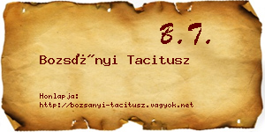 Bozsányi Tacitusz névjegykártya